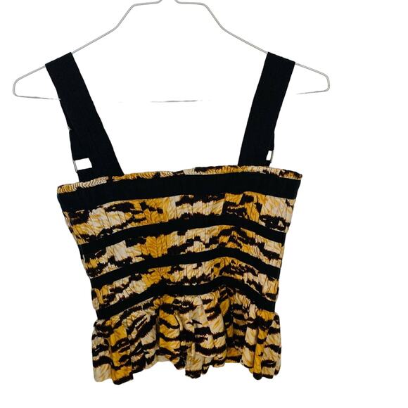 DG DOLCE GABBANA Gold Black Animal Print Corset Peplum Tank Top Blouse Shirt 40 - Picture 5 of 11